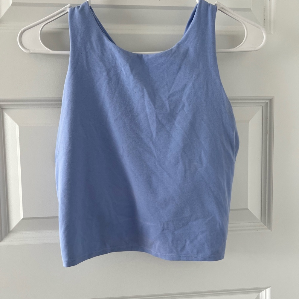 Athleta Blue Fitted Crop Tank Top